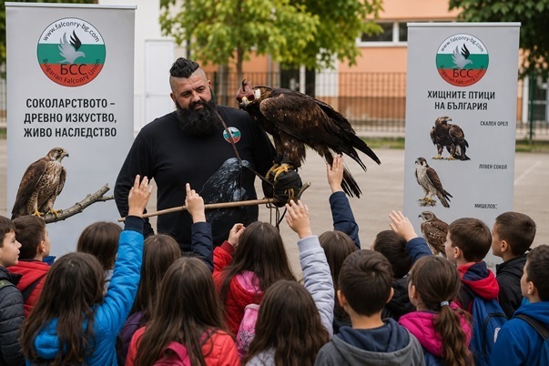 Среща с председателят на Български соколарски съюз - Анани Любенов